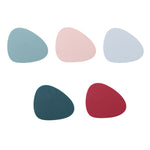 10pcs Teardrop-Shaped Silicone Table Insulation Mat Leather Textured Kitchen Cup And Pot Mat, Coaster(Gray), Coaster(Red), Coaster(Pink), Coaster(Green), Coaster(Blue)