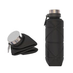 Outdoor Silicone Folding Water Cup Telescopic Water Bottle Travel Drinking Cup With Carabiner, 700ml Black, 700ml Grey, 700ml Red, 700ml Wine Red, 700ml Blue