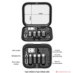 HE-C098 Multi-Functional USB Adapter Charging Cable Kit With Makeup Mirror & Phone Holder, HE-C098 Black, HE-C098 White
