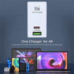 LDNIO A2620C 65W Universal Phone Tablet Charger Type-C/USB-C Port Fast Charger, 65W US Plug, 65W EU Plug, 65W UK Plug