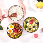 Double-Layer Stainless Steel Bowl With Lid Children Dinner Insulated Rice Bowl, 6pcs /Set 13cm, 6pcs /Set 15cm, 6pcs /Set 17cm