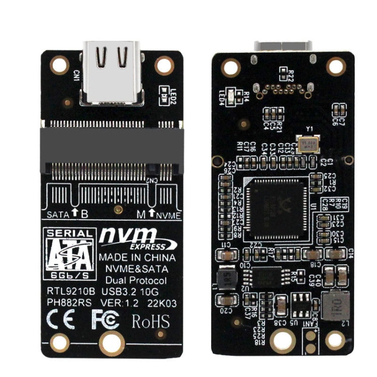 M.2 NVME Hard Disk Box Transfer Card RTL9210B Chip Type-C / USB-C USB3.1 Gen2 10Gbps
