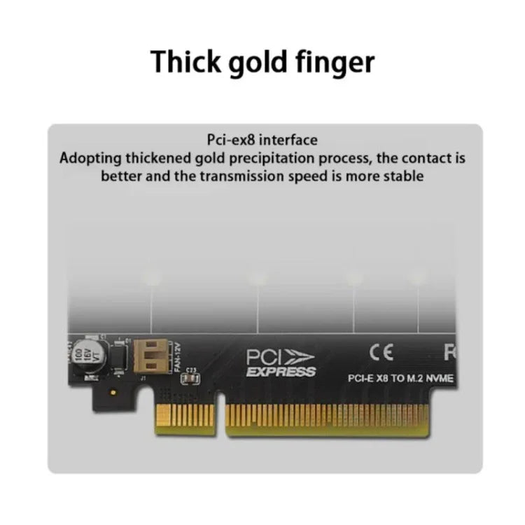 PCI-E X8 Double Disk Transfer Card NVME M.2 MKEY SSD RAID Array Expansion Adapter, PH45
