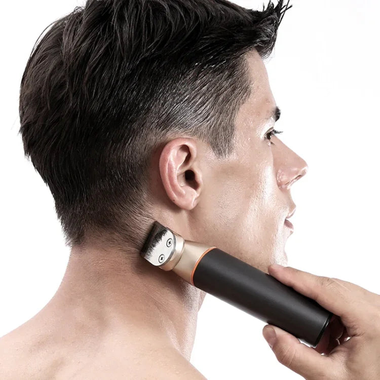 5 In 1 Haircut Digital Display Water Washing Shaver Nose Hair Electric Push Shear Set, LK-881 5 In 1 (Silver)