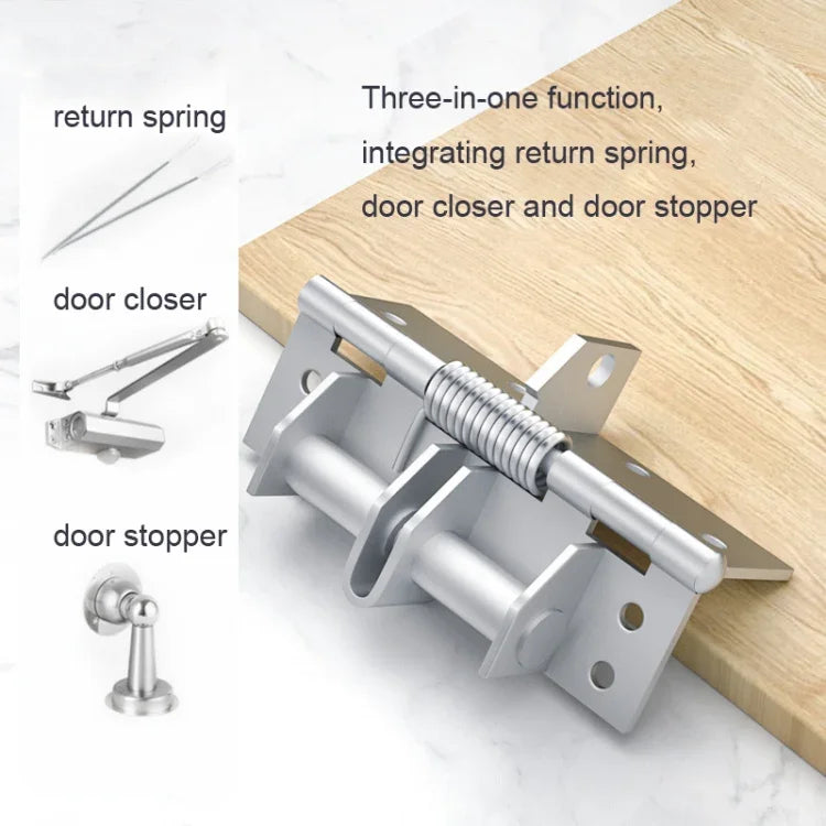 4 Inch Multifunctional Door Closer Automatic Door Closing Hinge, Color Steel Silver, Black, Color Steel Gold