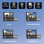 3 Lens Video HD 1080P Multi-Language Driving Recorder, F10