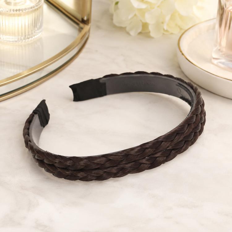 Wide-Brimmed Twisted Braid Hoops Wig Non-Slip Hair Accessories, 1cm-Natural Black, 1cm-Light Brown, 1.5cm-Natural Black, 1.5cm-Light Brown, 1.5cm-Deep Brown, 1.8cm-Natural Black, 1.8cm-Deep Brown, 1.8cm-Double Natural Black, 1.8cm-Double Light Brown   ...
