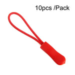 10pcs /Pack TPU Plastic Slider Zipper Cord Caterpillar Puller