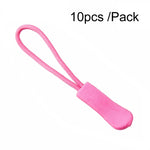 10pcs /Pack TPU Plastic Slider Zipper Cord Caterpillar Puller