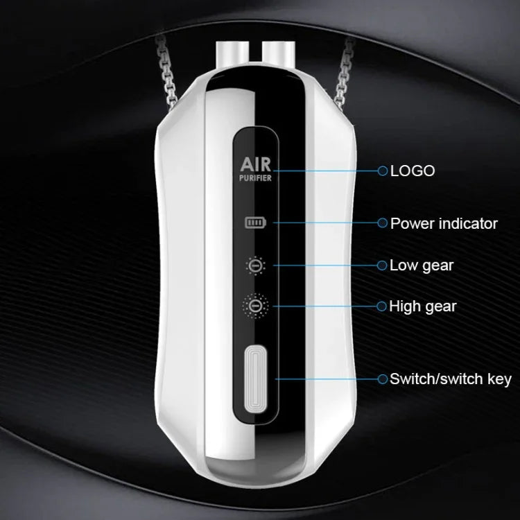 Portable Negative Ion Air Purifier Home Hanging Neck Purifier, Chain Style (White), Chain Style (Black), Rope Style (White), Rope Style (Black)