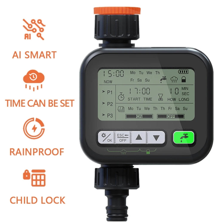 Gardening Timer Automatic Watering Device Garden Balcony Watering Device Intelligent Irrigation System Controller, Black