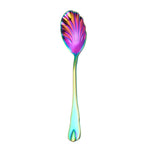 Stainless Steel Water Droplet Shell Spoon Ice Cream Spoon Coffee Mixing Spoon, Stainless Steel Color, Gold, Rose Gold, Colorful, Blue, Black