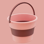 Small 4.6L Folding Thickened Portable Plastic Bucket Outdoor Fishing Barrel Car Travel Wash Barrel, Small 5L