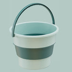 Large 17L Folding Thickened Portable Plastic Bucket Outdoor Fishing Barrel Car Travel Wash Barrel, Large 17L