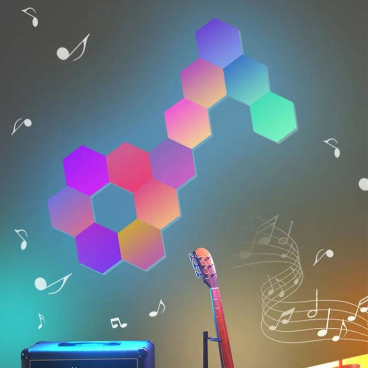 RGB Symphony Hexagon Lights DIY Bedside Ambient Wall Lamp Smart Honeycomb Light, 10pcs/set, 12pcs/set