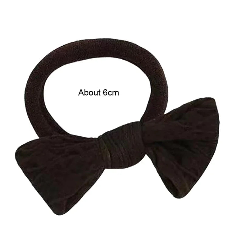 5pcs/pack Women Bow Hair Accessories Stretch Hair Band No Tie Marks Rubber Band