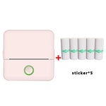 X6 200DPI Student Homework Printer Bluetooth Inkless Pocket Printer, Pink Printer Paper x1, White Printing Paper x1, Pink Printing Paper x5, White Printing Paper x5, Pink Sicker x5, White Sticker x5, Pink 5 Printer Paper+5 Stickers                     ...