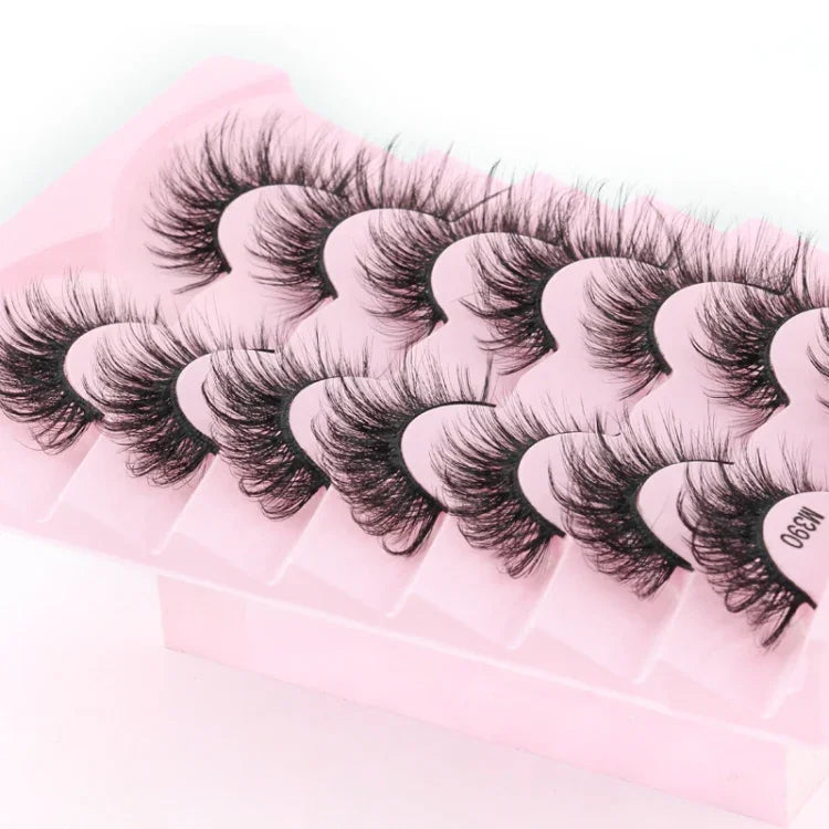 7pairs /Box Faux Eyelashes Natural Fluffy 3D Mink Lengthen Eyelashes, M390