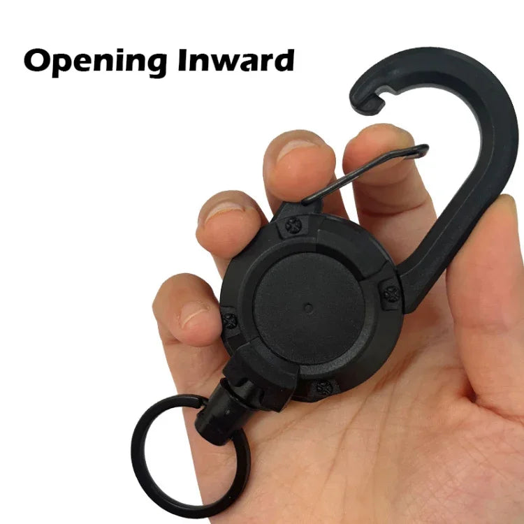 Flexible Climbing Backpack Buckle Retractable Pull Badges Reel Sports Keychain, Flexible