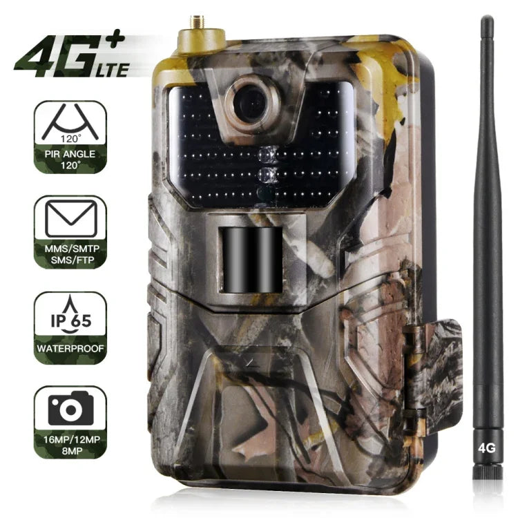20MP 2K Wildlife Hunting Trail Camera Photo Traps Night Vision 4G SMS MMS SMTP Cellular Surveillance Camera, HC-900LTE