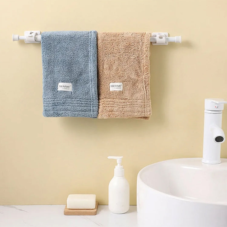 Baking Paint No Punch Curtain Telescopic Rod Hooks Support Bracket, 55cm-90cm