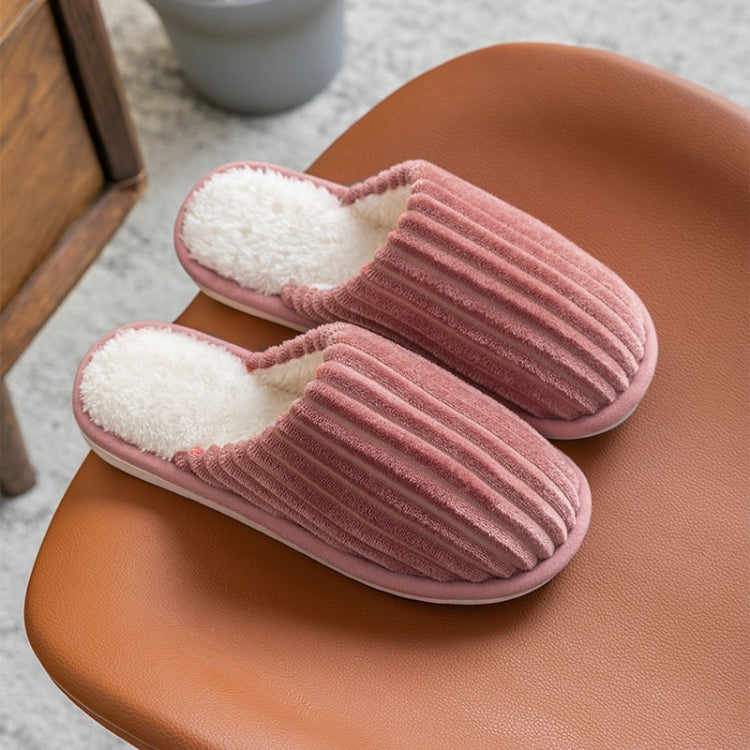 Corduroy Cotton Slippers Winter Warm Non-Slip Thick Sole Flat Shoes, 36-37, 40-41, 42-43