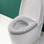 Universal Knitted Washable Toilet Pad Home Thickened Warm Toilet Cover, With Handle Pink, With Handle Gray, With Handle Blue, Flat Pink, Flat Gray, Flat Blue
