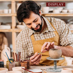 8-in-1 Wooden Handle Pottery Clay Tool set Ceramic Trimming Carving Knife, Dark Wooden Color