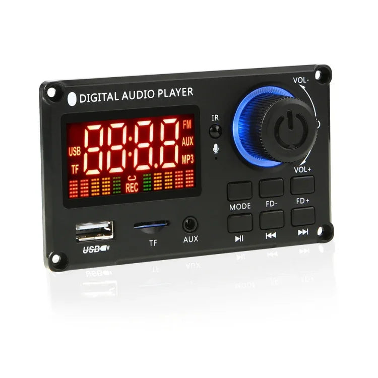 100W 12V TPA3116 Color Screen Power Amplifier Bluetooth Decoder Board With Recording Call, Silicone Remote Control, Small Silicone Remote Control, Small Remote Control