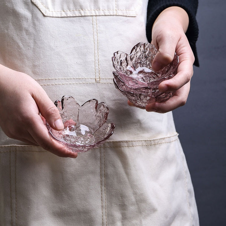 5pcs /Set Hammer Glass Cherry Blossom Dish House Sauce Plate Small Dish, Pink