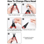 5 In 1  Combination Interchangeable Head Pliers Kit General Repair Screwdriver Pliers, Red Black, White Brown