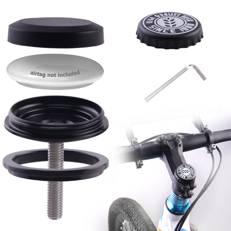 For AirTag 2nd Gen / AirTag 1st Gen Tracker Case Bicycle Hidden Headset Mount Anti-Theft Bike Locator Bracket Holder, Round, Beer Cover