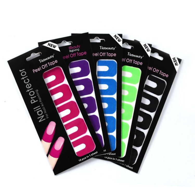 10pcs /Pack Nail Art Nail Polish Anti-Spill U-Shape Stickers