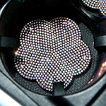 Car-mounted Diamond-filled Plum Blossom Decorated PVC Water Coaster