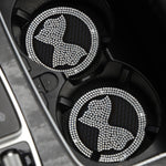 Car Multifunctional Anti-slip Coaster with Diamond Bow Crystal