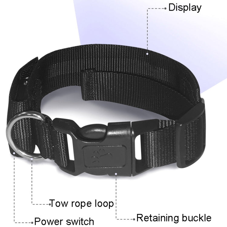 LED Display Pet Collar Rechargeable High Visibility DIY Single Color Collar