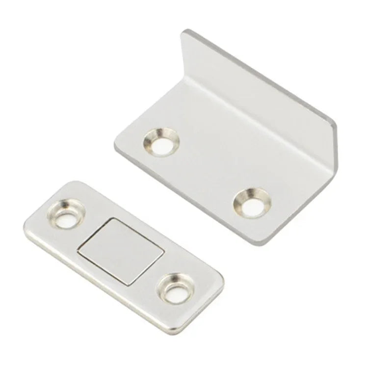 90 Degree No-Punch Invisible Door Suction Thin Section Wardrobe Sliding Door Magnetic Suction, Silver, Black