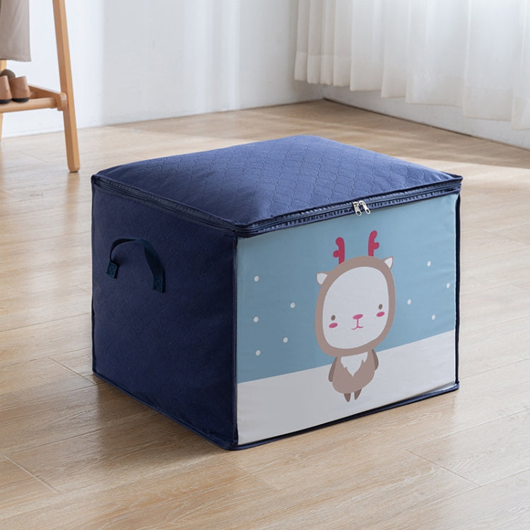 Non-woven Clothing Organization Quilt Dustproof Storage Bag, Horizontal Navy Blue 50x42x39cm, Vertical Light Blue 48x35x48cm