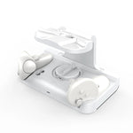 For Meta Quest 3 Headset Charging Base with Dazzle Lights VR Grip Charging Stand, White, Black