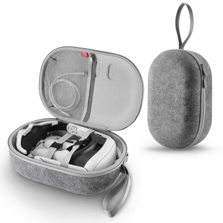 JYS-MQ018 For Apple Vision Pro / Meta Quest 3 VR Glasses Storage Bag Anti-fall and Anti-scrape Portable Bag, Black, Grey