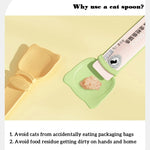 Cat Feeder Cat Strip Squeezer Pet Snack Minced Meat Feeding Spoon, Orange, Green, Beige