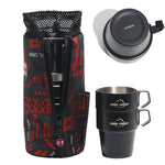 COOL CAMP CF-519 Outdoor Camping 304 Stainless Steel Coffee Cup Thermal Insulation Anti-Scald Double Vacuum Mugs, 4 In 1 Set