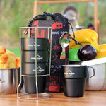 COOL CAMP CF-519 Outdoor Camping 304 Stainless Steel Coffee Cup Thermal Insulation Anti-Scald Double Vacuum Mugs, 4 In 1 Set