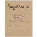 12 Zodiac Signs With Diamonds Necklace Card Rhinestones Collarbone Chain Pendant, Scorpio Golden, Sagittarius Golden, Capricorn Golden, Taurus Golden, Pisces Golden, Leo Golden, Libra Golden, Cancer Golden, Aquarius Golden, Virgo Golden, Aries Golden  ...