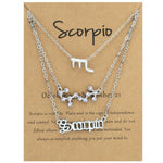 3 In 1 12 Zodiac Signs Necklace Set Retro Alphabet Symbols With Diamonds Jewelry Set, Scorpion Golden, Sagittarius Golden, Capricorn Golden, Taurus Golden, Pisces Golden, Leo Golden, Libra Golden, Cancer Golden, Aquarius Golden, Virgo Golden, Aries Gol...