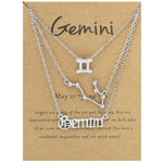 3 In 1 12 Zodiac Signs Necklace Set Retro Alphabet Symbols With Diamonds Jewelry Set, Scorpion Golden, Sagittarius Golden, Capricorn Golden, Taurus Golden, Pisces Golden, Leo Golden, Libra Golden, Cancer Golden, Aquarius Golden, Virgo Golden, Aries Gol...