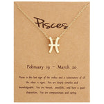 Zodiac Signs Necklace Electroplate Alloy Short Chain Jewelry, Aries Golden, Cancer Golden, Libra Golden, Virgo Golden, Leo Golden, Aquarius Golden, Pisces Golden, Taurus Golden, Capricorn Golden, Sagittarius Golden, Scorpio Golden, Gemini Golden       ...