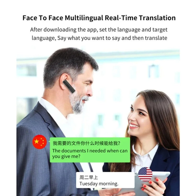 40 Languages Instant Real-Time Translation Smart Wireless BT5.0 Translation Earphone, Support 40 Languages (White), Support 40 Languages (Black)