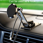 Foldable Suspension Car Phone Holder Magnetic Adhesive Type Metal Navigation Stand, D30