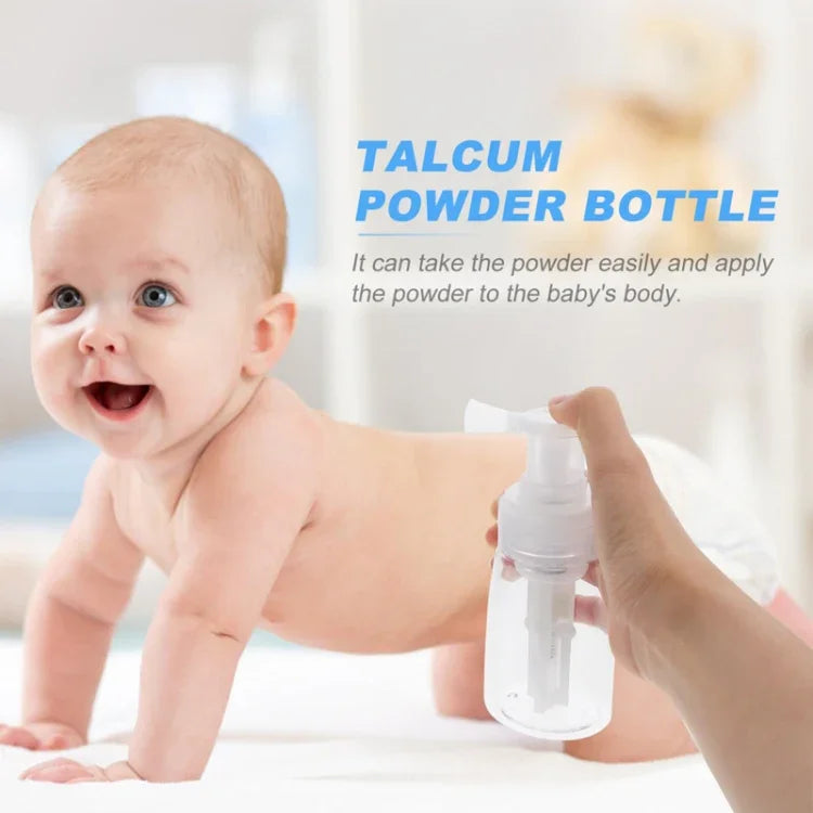 Prickly Heat Powder Spray Bottle Portable Empty Plastic Bottle, 180ml